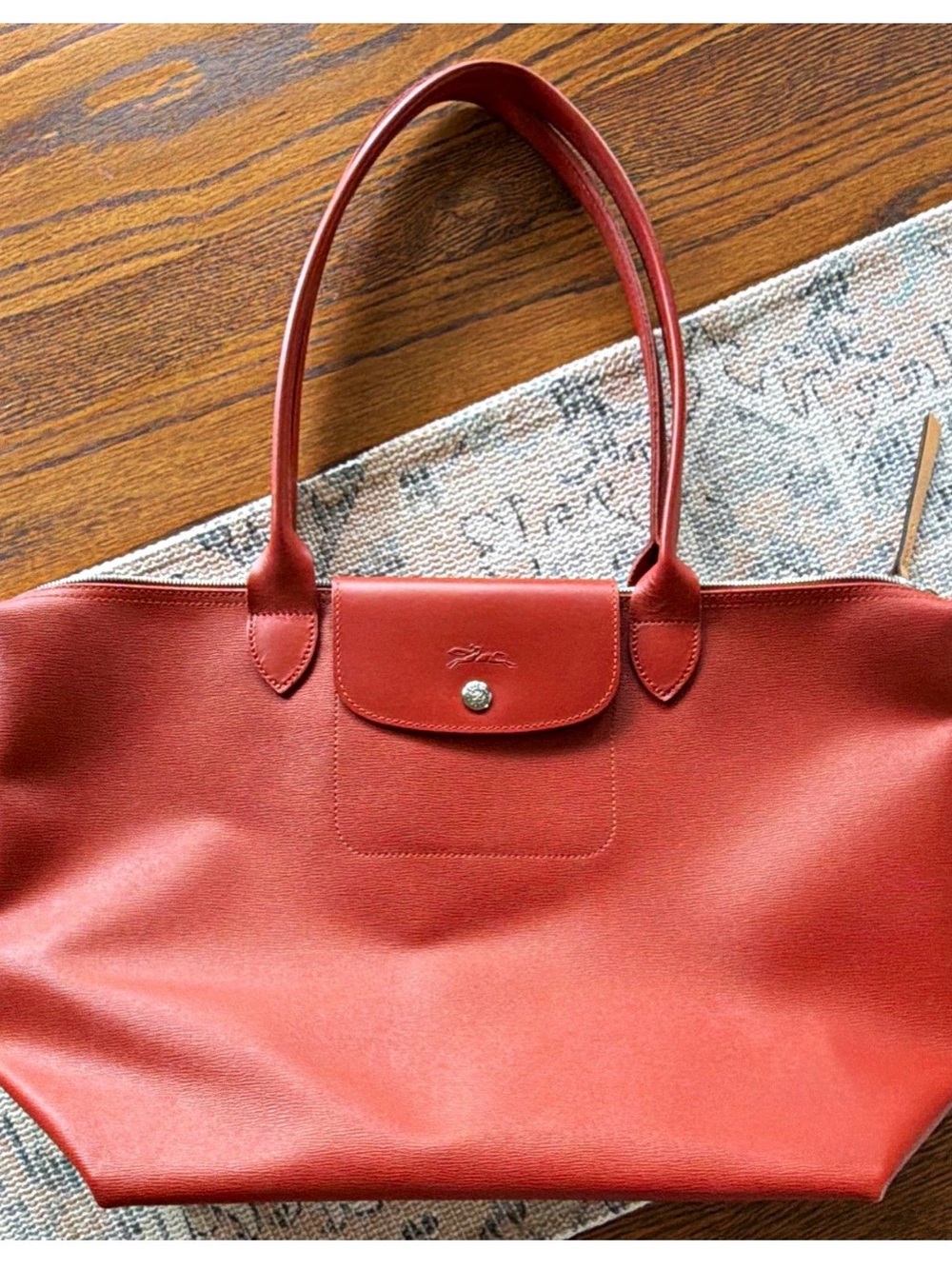 Longchamp Terracotta Le Pliage City Tote Large